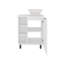 Évier de meuble-lavabo avec lavabo, 1 porte, 4 pieds, 5 tablettes, blanc-322987894
