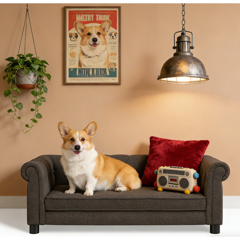 Canapé-lit pour chien durable, Marron foncé
