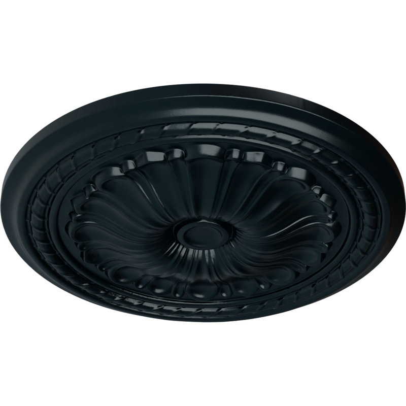 Médaillon de plafond Endurathane Sellek, DE 18 1/2 po x P 7/8 po x P 1 1/2 po (convient aux auvents jusqu'à 1 1/8 po), fini argent peint à la main