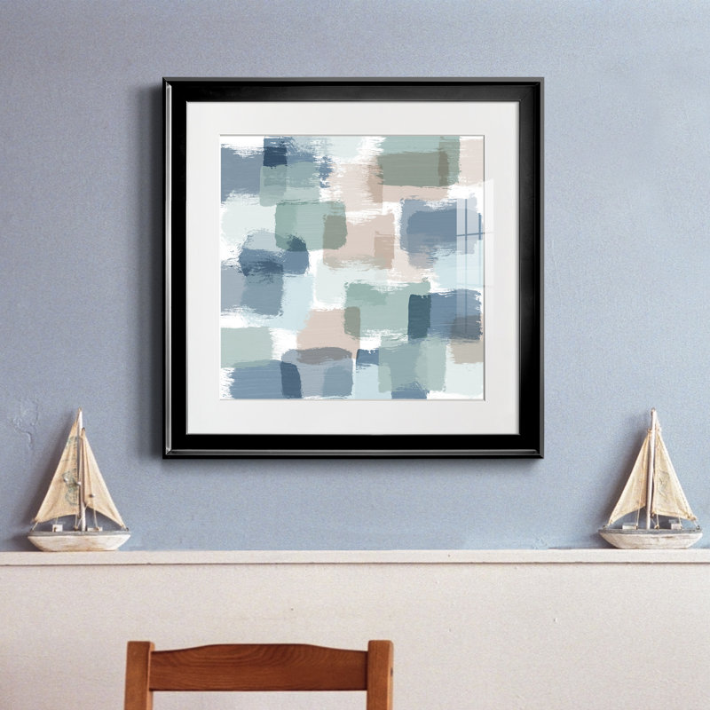 Distant Tides - Cadre photo, reproduction d'art sur papier, H 17,5 po x l 17,5 po x P 1,5 po, Cadre noir
