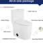 Toilette allongée en céramique, 1,1 / 1,6, blanche, confortable, siège à fermeture en douceur, et hauteur de toilette T036wt, couleur blanche,