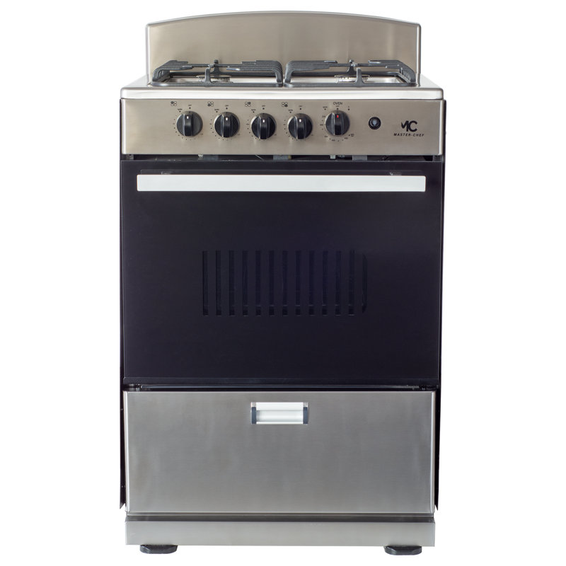 24" Freestanding Range With 3.0 Cft Oven Capacity - 4 Italian Sabaf Sealed Burners – B, Stainless Steel