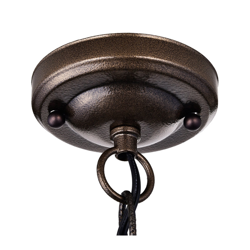 Luminaire suspendu rectangulaire à 1 lumière Abram, Or antique