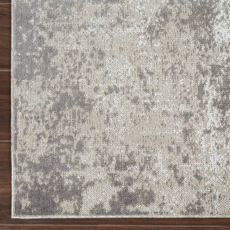 Machine Washable Bridget Gray/Beige Rug, Runner 3' x 12'