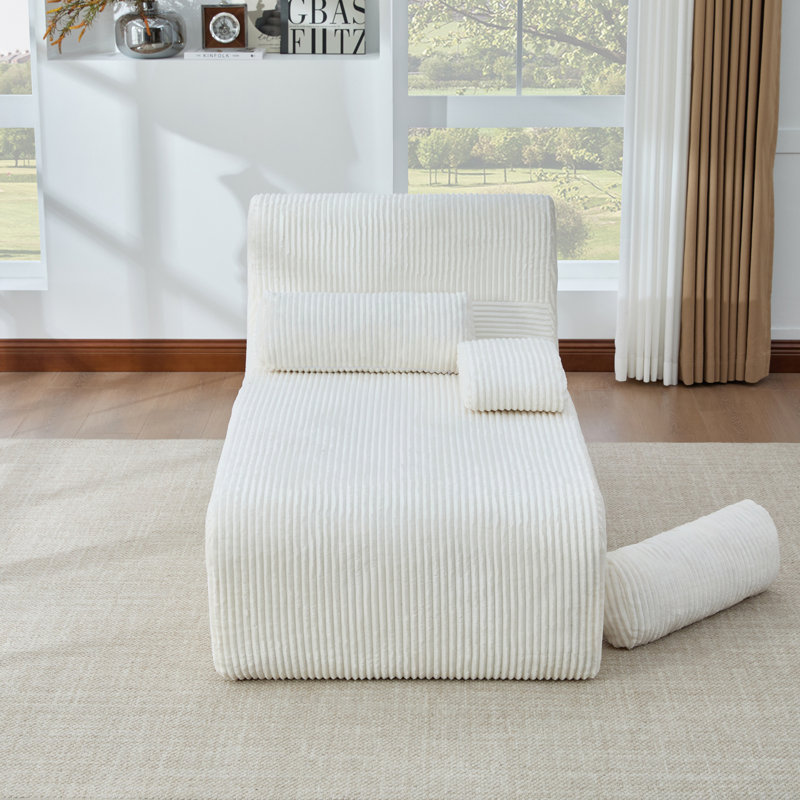 Canapé moderne sans accoudoirs avec coussin moelleux, Beige