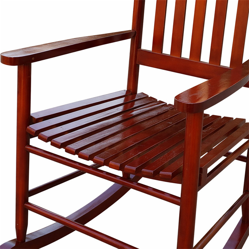 Chaise berçante en bois brun, Brown