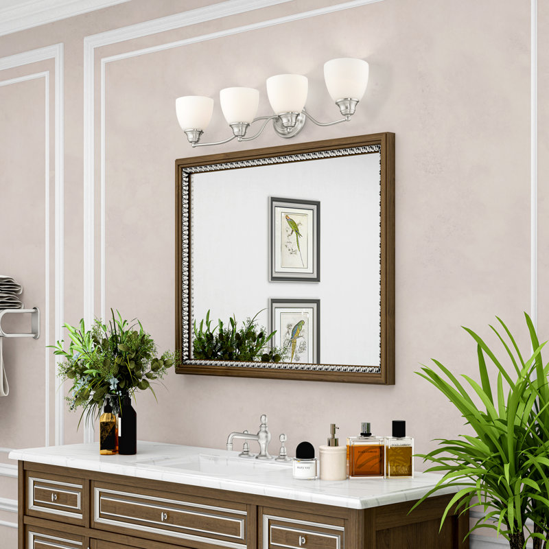 Éclairage de salle de bain à intensité variable 4 lumières Mayday, Nickel brossé