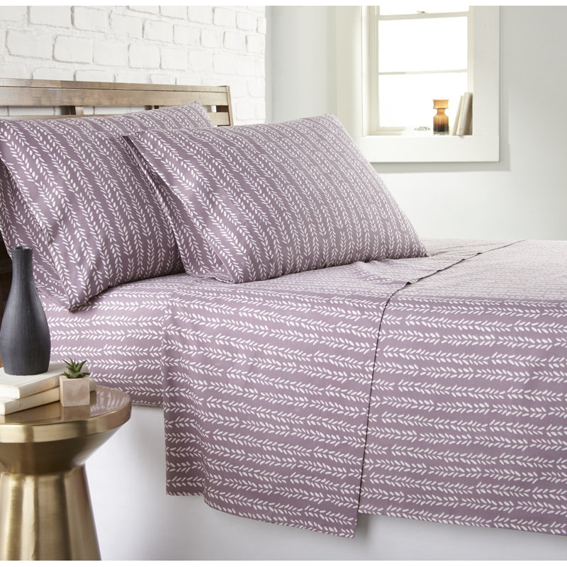 Ensemble de draps en microfibre Southshore, Drap pour très grand lit + drap-housse + 2 taies , Mauve