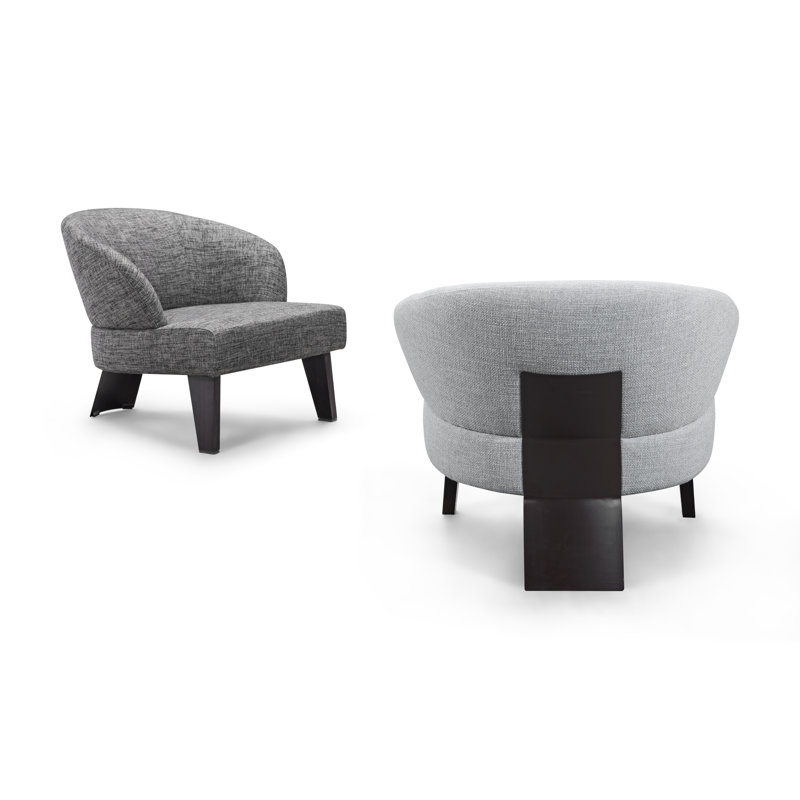 Donato Linen Cotton Armchair, Dark Gray