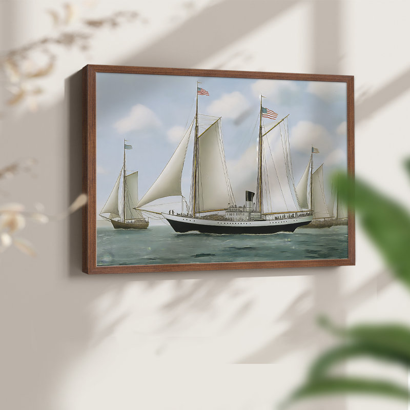 Série nautique - CXL III - Reproduction encadrée - Restickable, H 16 po x l 20 po, Noyer