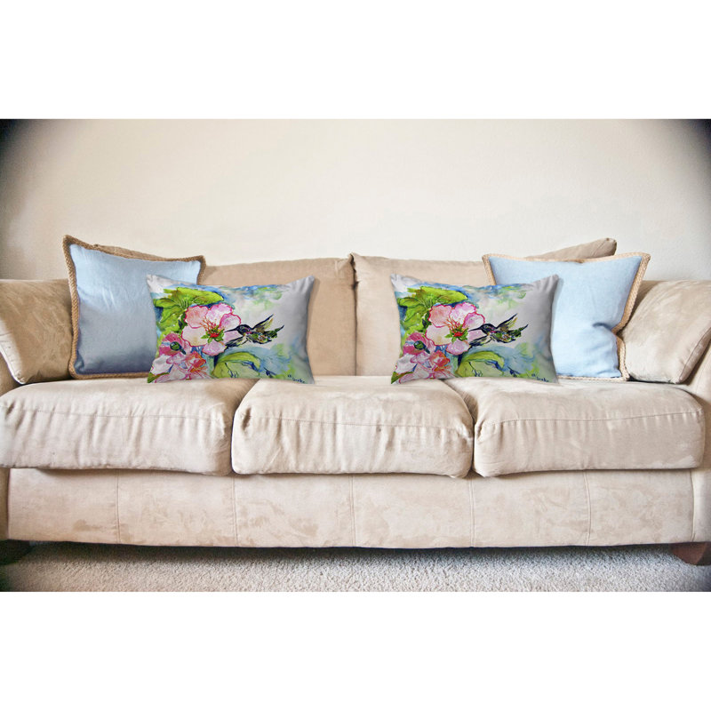 Coussin lombaire d'extérieur Hummingbird and Hibiscus