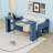 Daybed with Removable Desk, Drawers and Hydraulic Armrest Tables-118235378-118235379