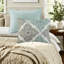 Ensemble de literie en coton luxueux, courtepointe turquoise avec style décoratif