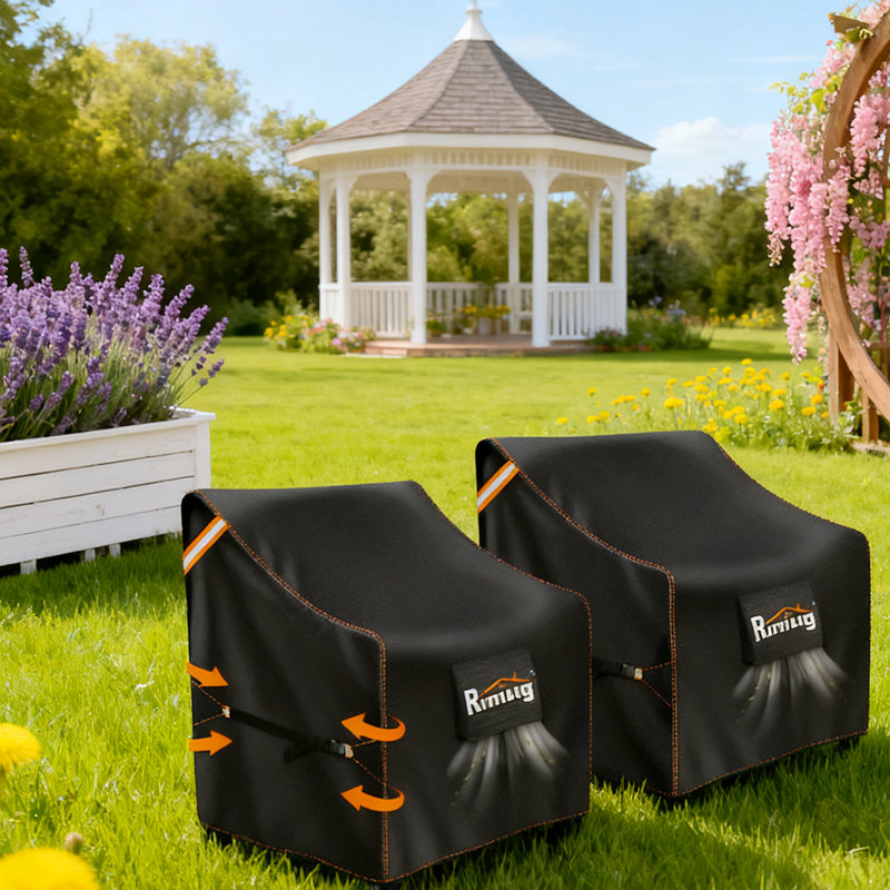 2 Pack Waterproof Patio Chair Covers 30X30x36 Inch, Heavy Duty Oxford Fabric With UV Protection & Air Vents, For Outdoor Swivel Rocking Chairs Garden Lawn