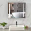 75 mm W 65 mm H Wall Mounted Framed Mirrored Bathroom Cabinets 3 Shelves with Mirror