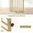 Rumonda Modern Vanity Makeup Desk with Built-in Power Strip, Nail Desk with Metal Frame