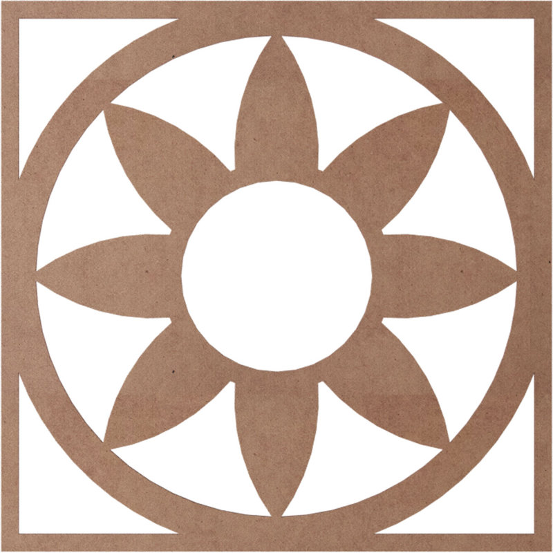 Médaillon de plafond en bois Blume, Bois (qualité peinture), H 40 po x l 40 po x P 0,38 po