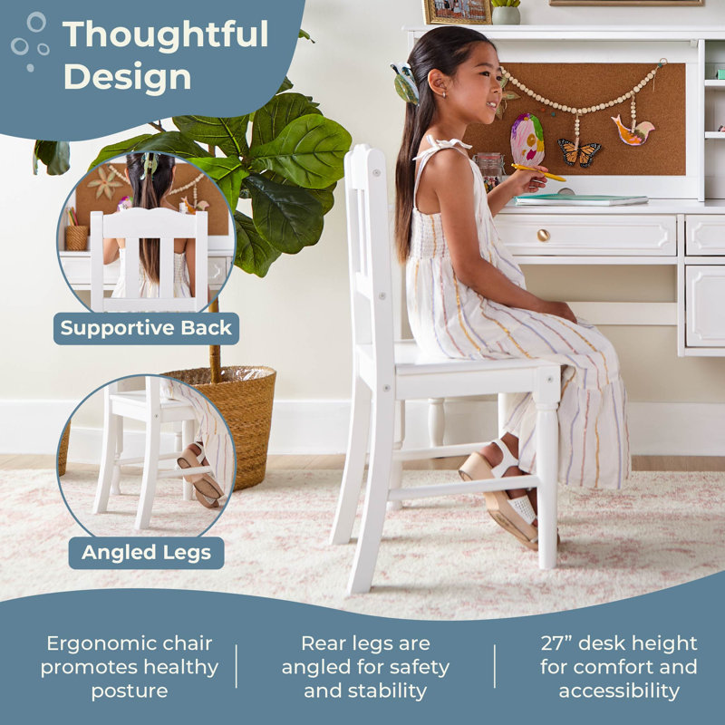 Bureau Avery avec tablette et chaise blanche