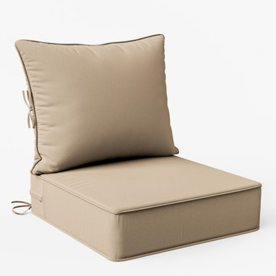 Wynee 24"W X 24"D Outdoor Cushions 6.5'' Deep Seating Cushion Set Indoor and Outdoor Seat / Back Cushion 