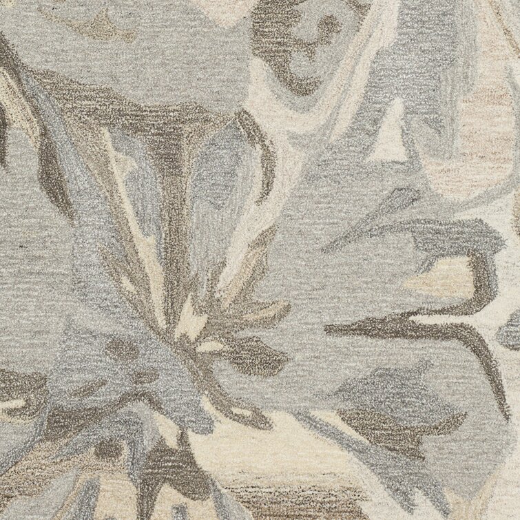 Hand-Made Taupe/ Gray Wool/ Art Silk Textured Rug (2X3) - - 8571771