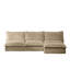 Canapé modulaire rembourré sans accoudoirs à 3 places avec repose-pieds réversible, canapé modulaire sans accoudoirs, tissu velours côtelé-1163794145