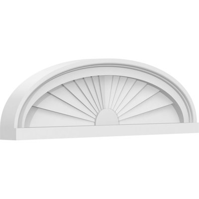 24"W x 7"H x 2"P Elliptical Sunburst Architectural Grade PVC Pediment