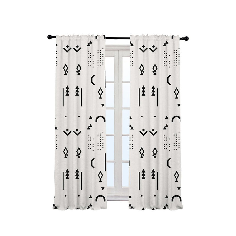 Arawn Semi Sheer Curtain Single Panel, 140cm Width x 245cm Drop, White