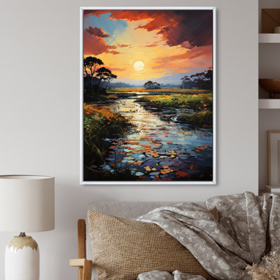 Delta du Vietnam, coucher de soleil I sur toile
