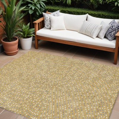 Tapis intérieur lavable à pois doré 8 pi x 10 pi
