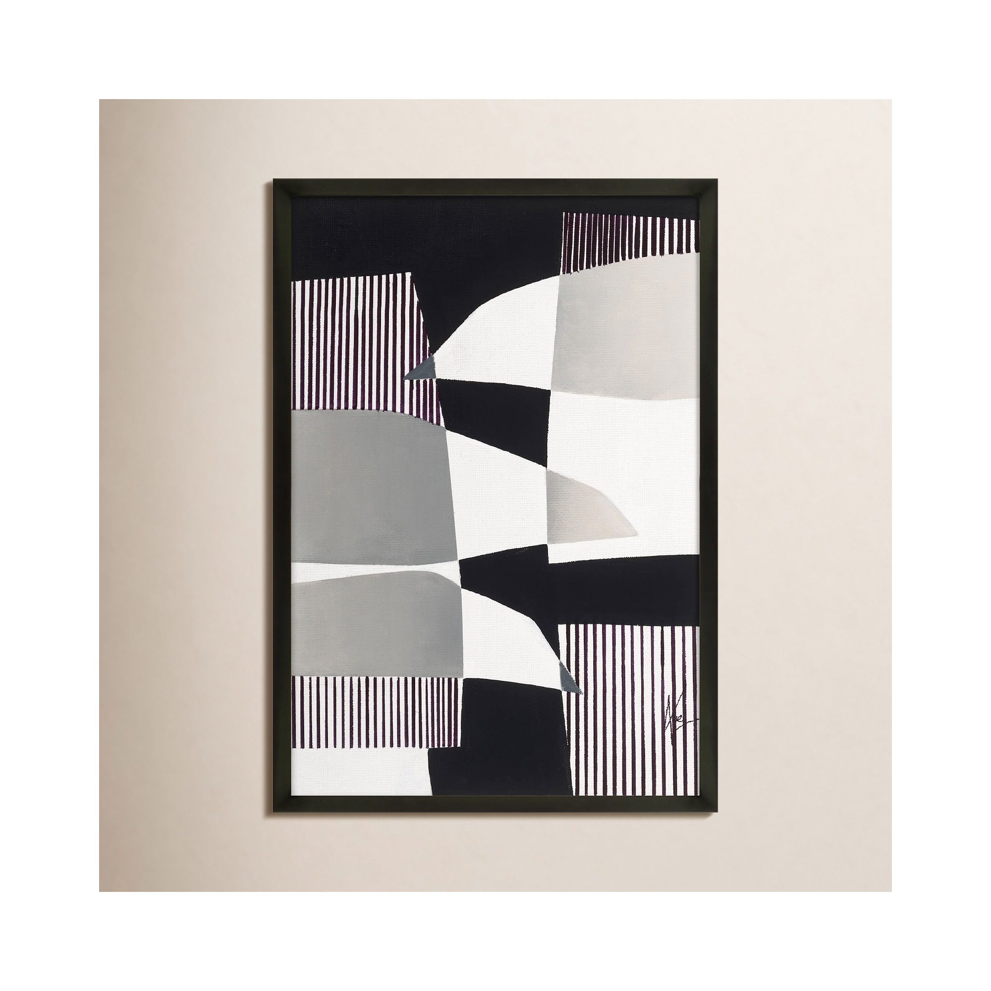 Fortepiano Piano by Lee Lessem, Black Framed, 20" H x 14" W