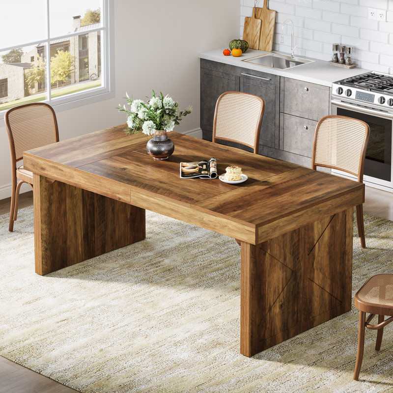 Rustic Rectangular Wood  Dining Table