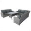 5 Piece Patio Wicker Outdoor Sectional Set 9 Seater Conversation Set With 3 Storage Under Seat Grey Wicker + Dark Grey Cushion