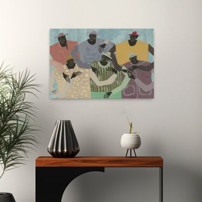 «Group Chat», art mural moderne abstrait coloré