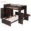 Lit mezzanine avec lit simple autoportant, tablettes, bureau et garde-robe-145323513-145323492
