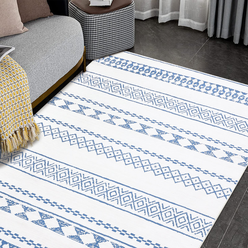 Leighla Washable Geometric Indoor Rug, Rectangle 5' x 7'