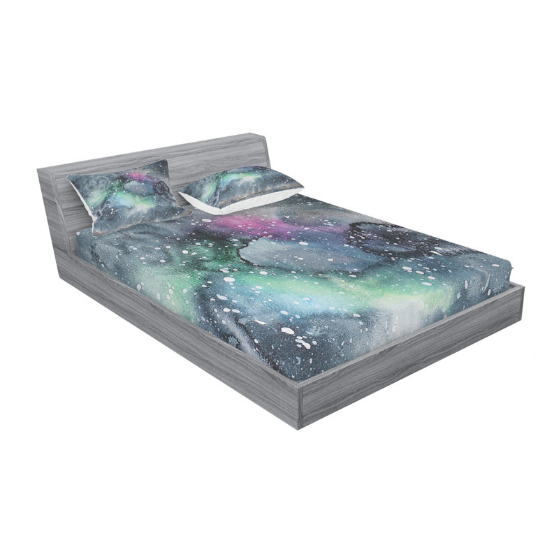 Microfiber Abstract Sheet Set, Queen Sheet Set with Fitted Sheet