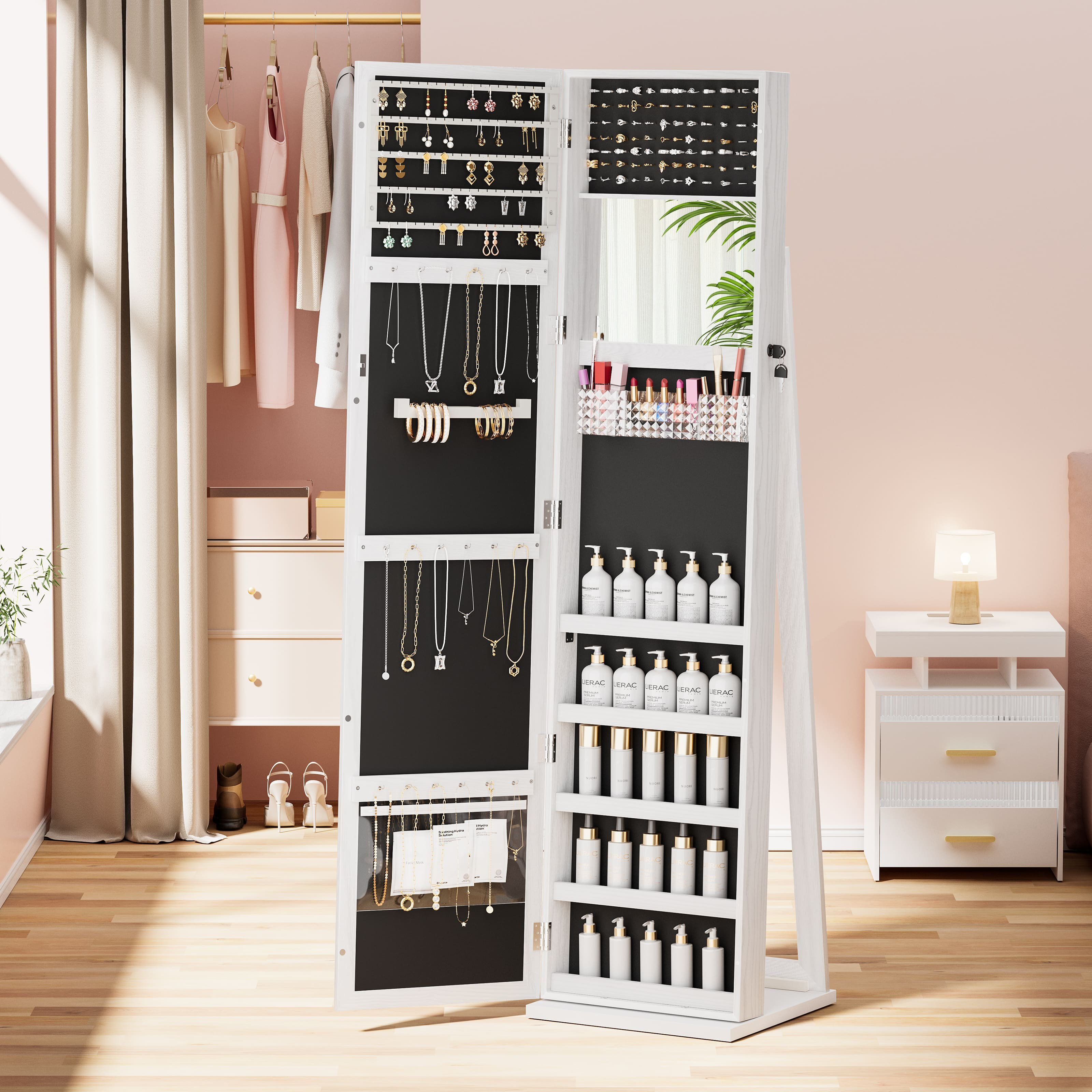 Millwood Pines Harto 14.96'' Wide Freestanding Jewelry Armoire with