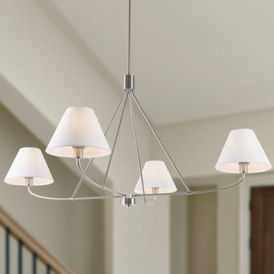 Lidia 4-Light Dimmable 47.2’’ W Classic/ Traditional Fabric Dining Room Chandelier