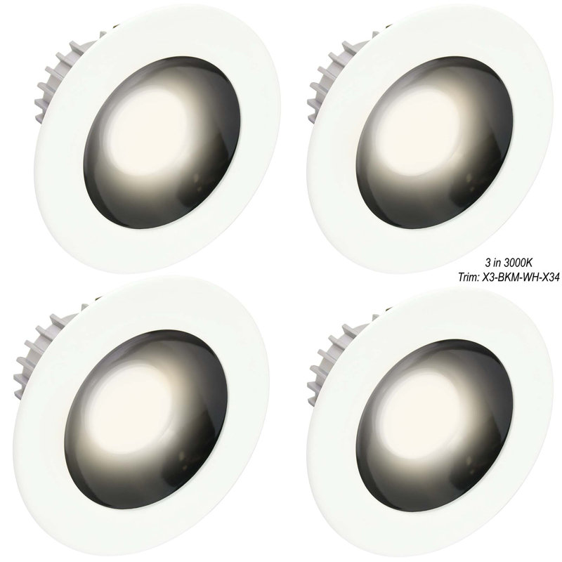 4'' Dimmable Air-Tight Standard Recessed Lighting Kit, Black/White
