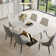Dashon Modern Rectangular Sintered Stone Dining Table with Gold Stainless Steel Base