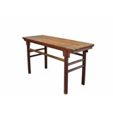 62" Long Antique Brown Console Table