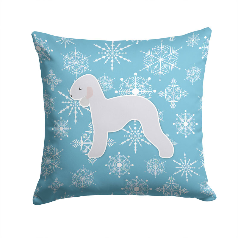 Coussin intérieur/extérieur en flocons d’hiver, H 14 po x l 14 po x P 3 po