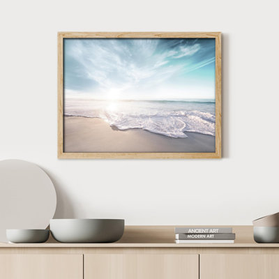 «Colorful Sunlight Ocean Wave Beach Shore Landscape Nautical Marine Life» sur