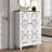 47" Tall Storage Cabinet with Shelves, Stylish Accent Cabinet with 2 Doors & Multi-Use Sideboard Buffet,White-1708834872