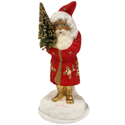 Schaller Paper Mache Candy Container - Santa in Ligh Red with Leaf DÃ©cor -  The Holiday AisleÂ®, 1008F1B2B4F2461882E33E84FF8126D0