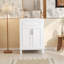 Meuble-lavabo 24 po avec lavabo supérieur, armoire de rangement moderne avec 2 portes à fermeture douce et tablette réglable, structure en bois massif-1635480441