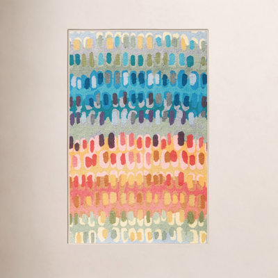 Paint Chip Multi Machine Washable Abstract Rug