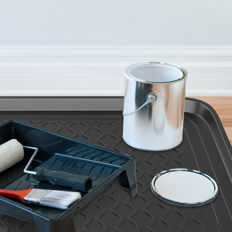 Medium Black Polypropylene Outdoor Boot Tray Set