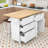 Adda Rustic Storage Kitchen Island Set with Expandable Drop-Leaf Tabletop and 2 Stools-1781461224