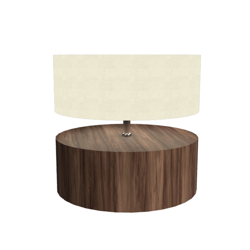 Lampe de table 17,55 "Cilíndrico, Noyer américain, Ivory